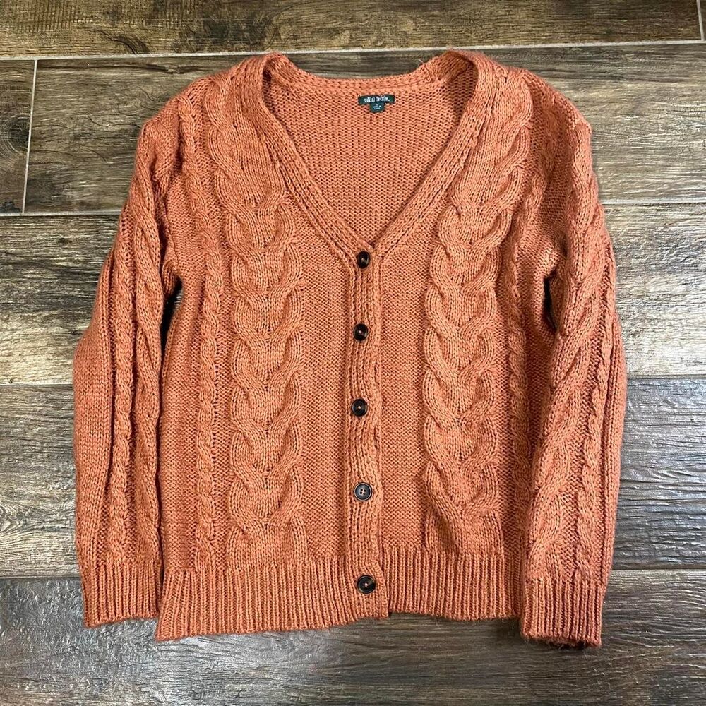 Wild-fable Women's Orange Cardigan